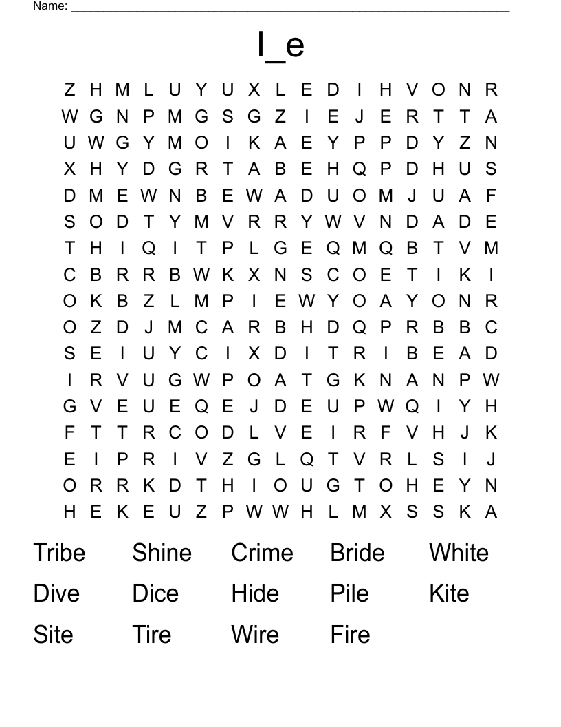 I_e Word Search