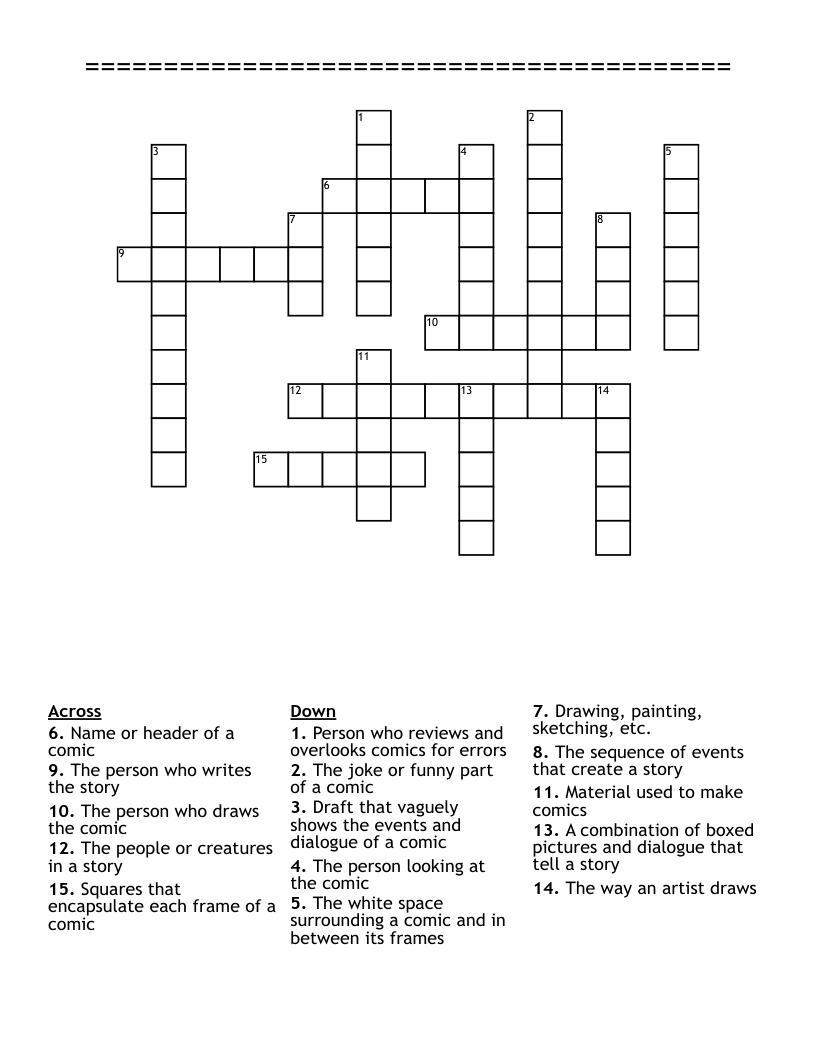 ========================================= Crossword