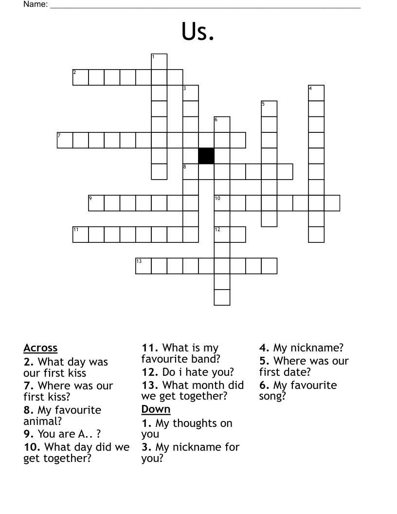 Us. Crossword