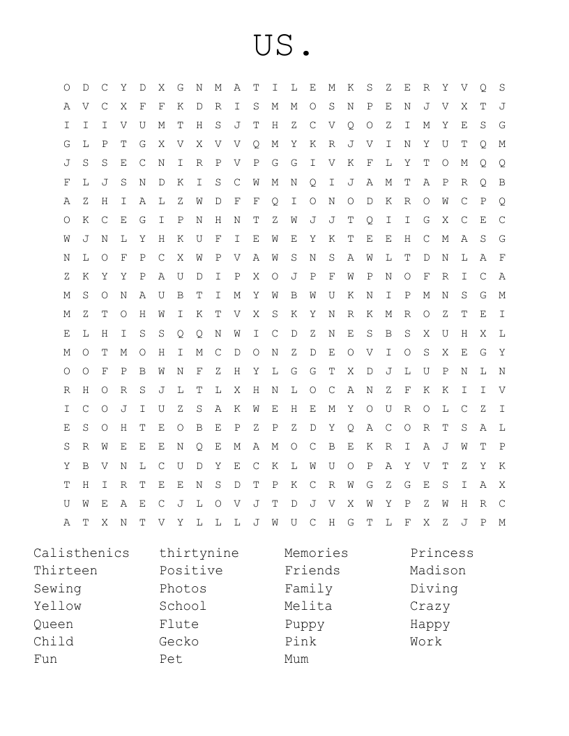 US. Word Search