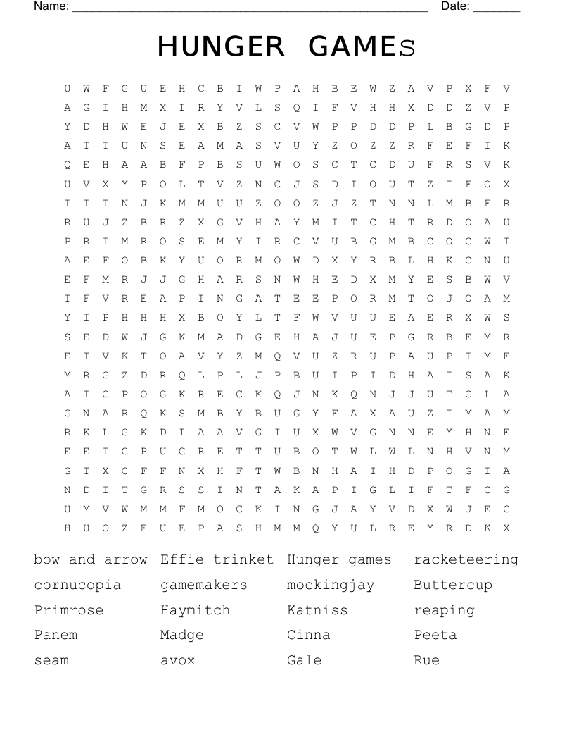 ʜᴜɴɢᴇʀ ɢᴀᴍᴇs Word Search