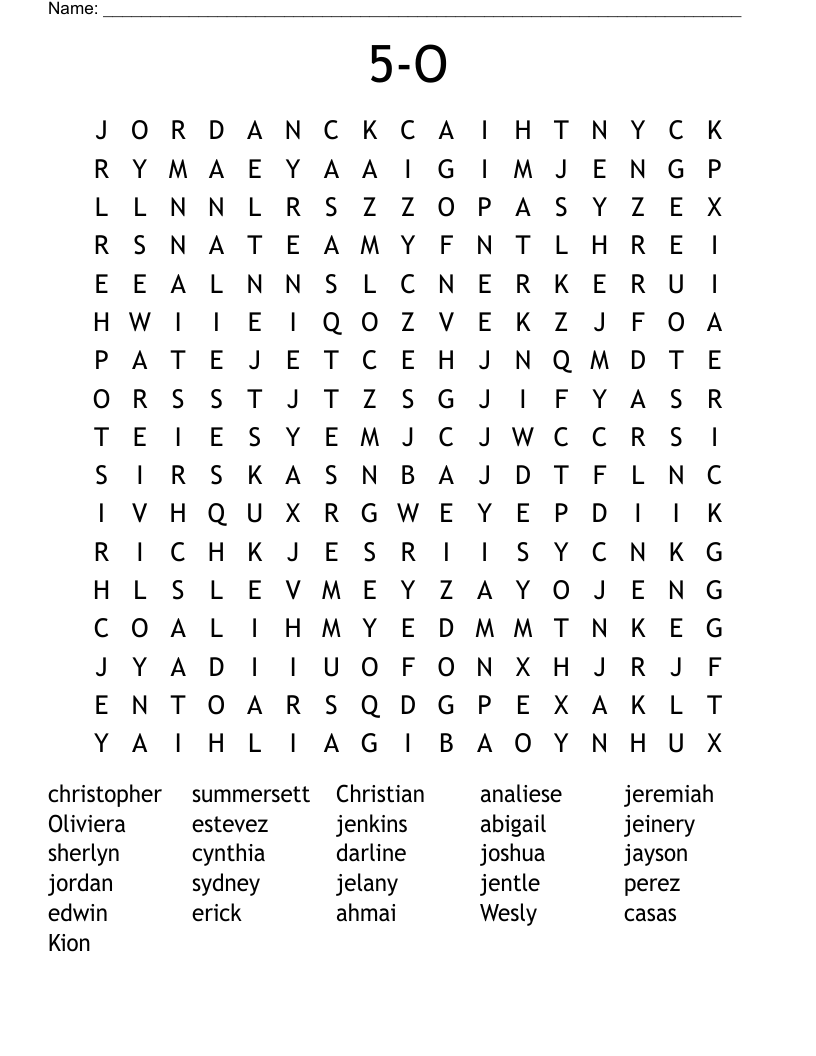5-O Word Search