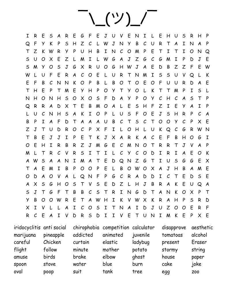 ¯\_(ツ)_/¯ Word Search