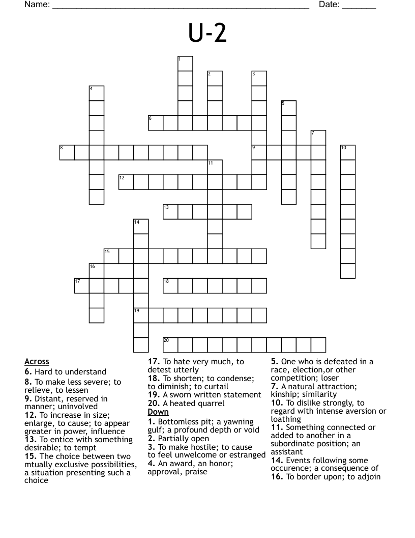 U-2 Crossword