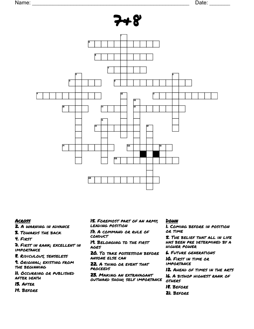 7&8 Crossword