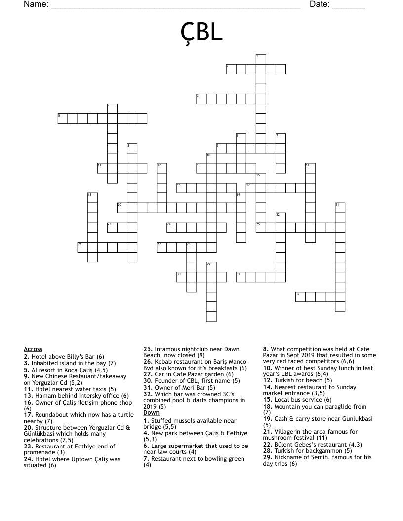 ÇBL Crossword