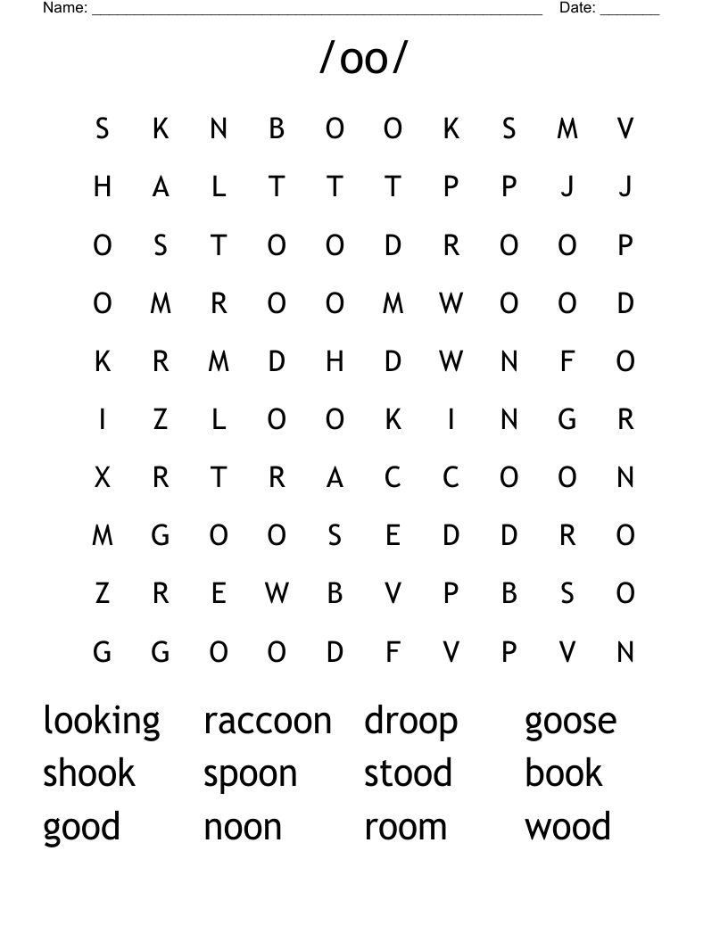 /oo/ Word Search