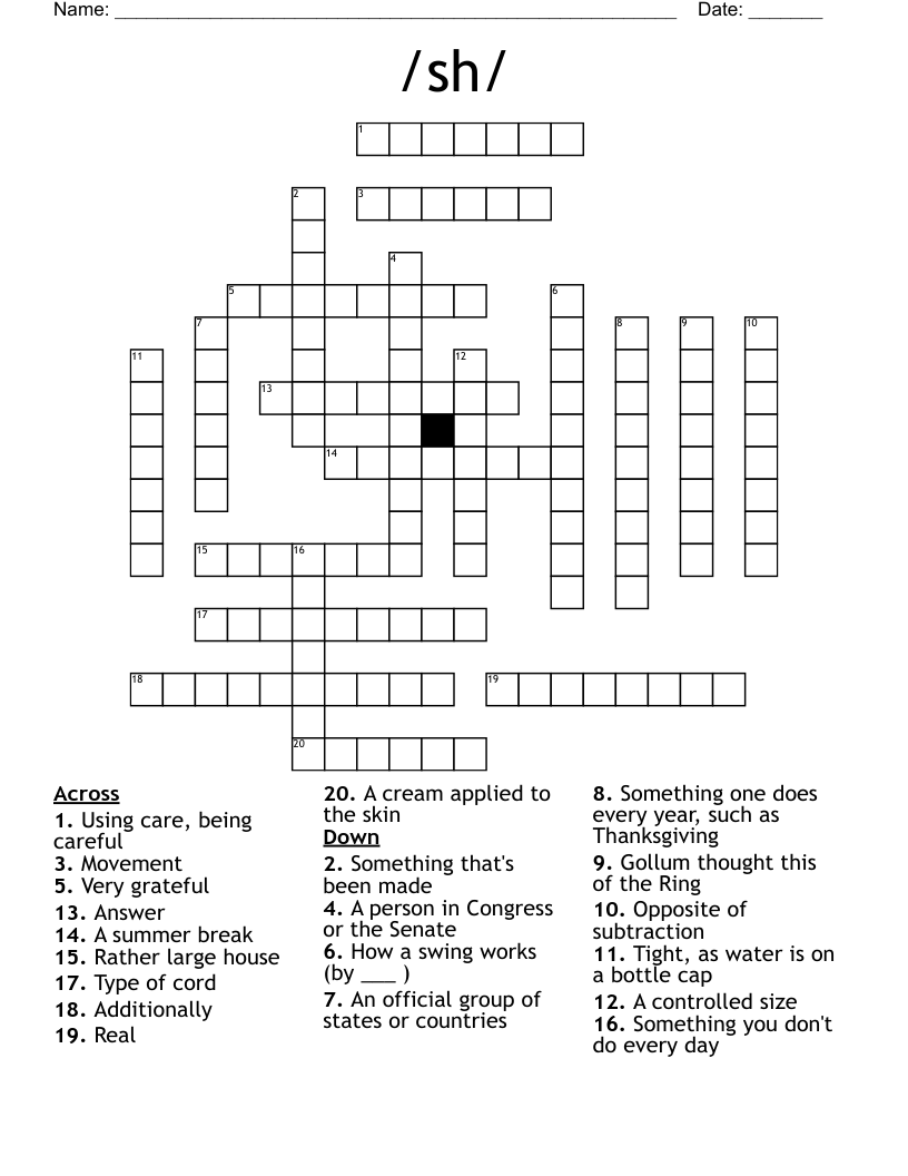 /sh/ Crossword
