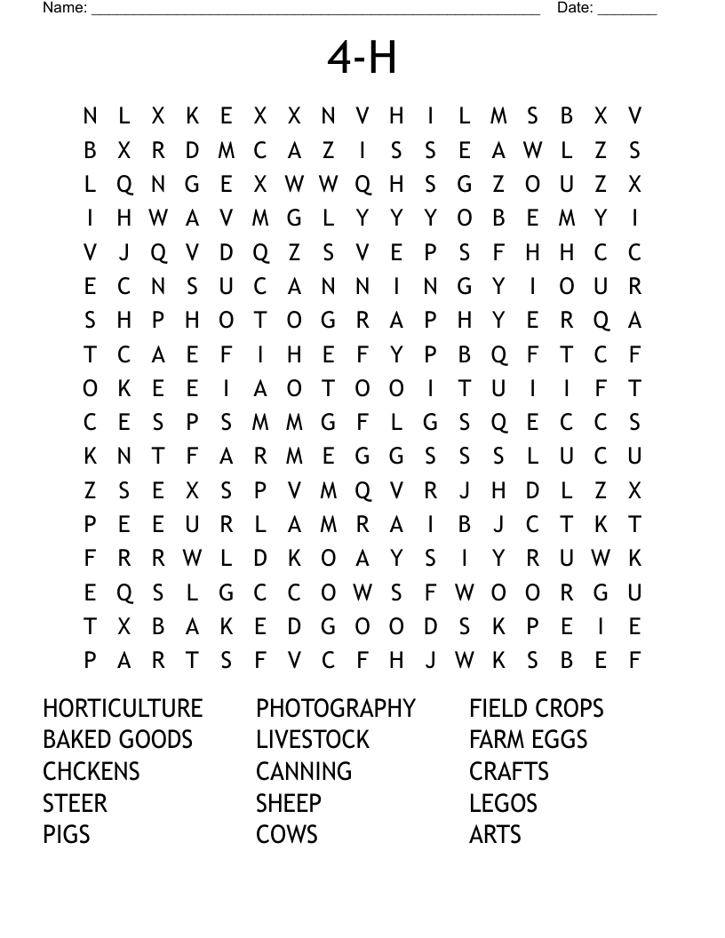 4-H Word Search