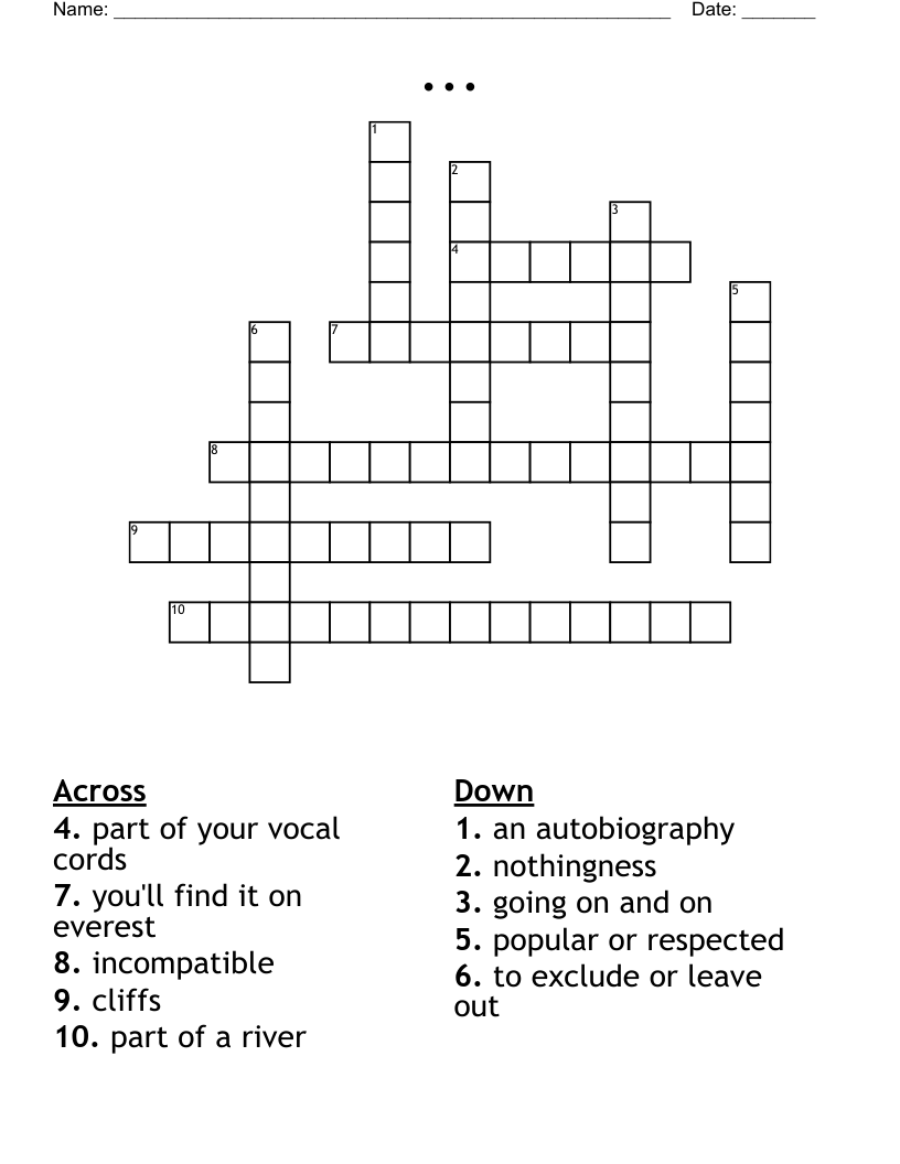 ... Crossword