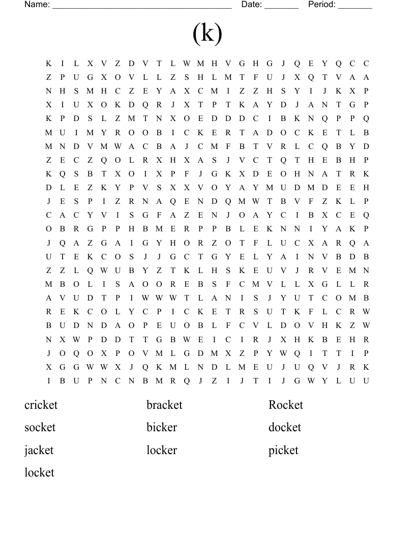 (k) Word Search