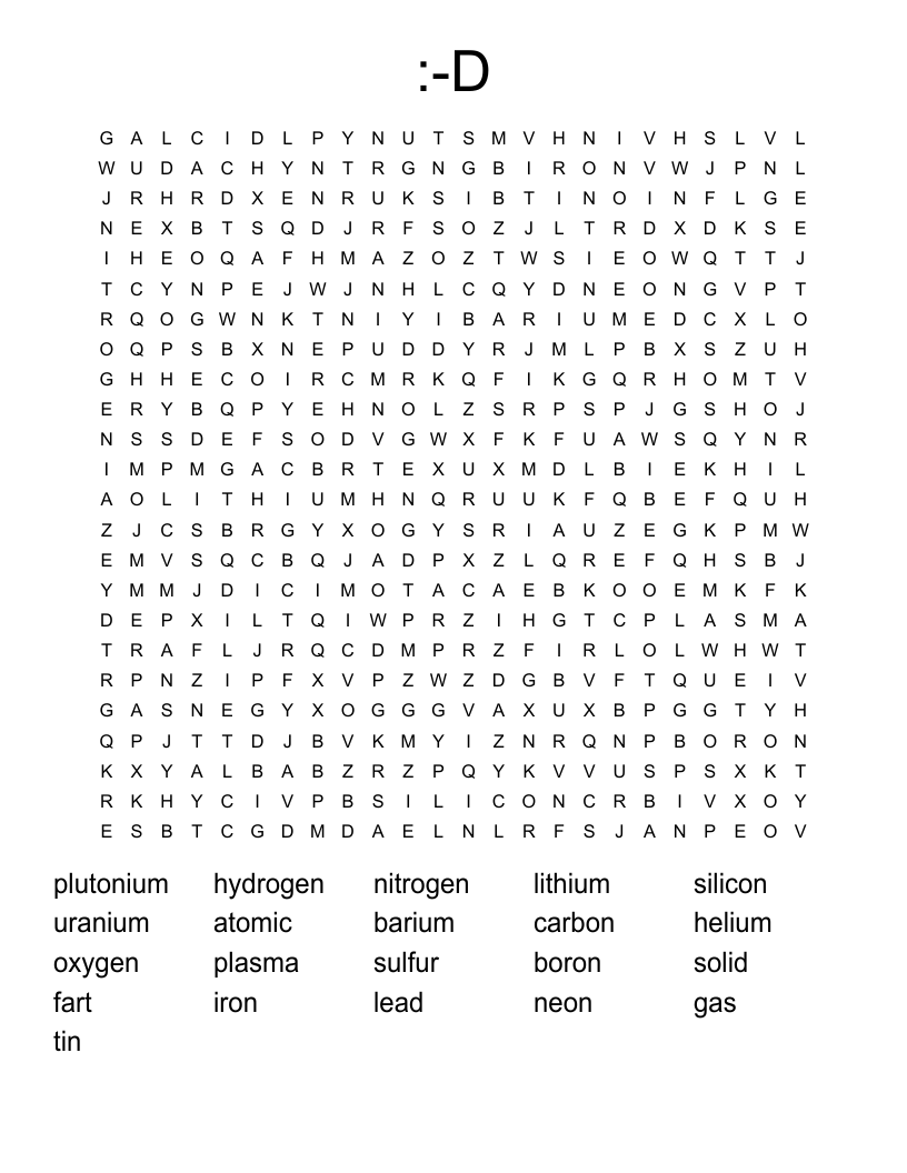 :-D Word Search