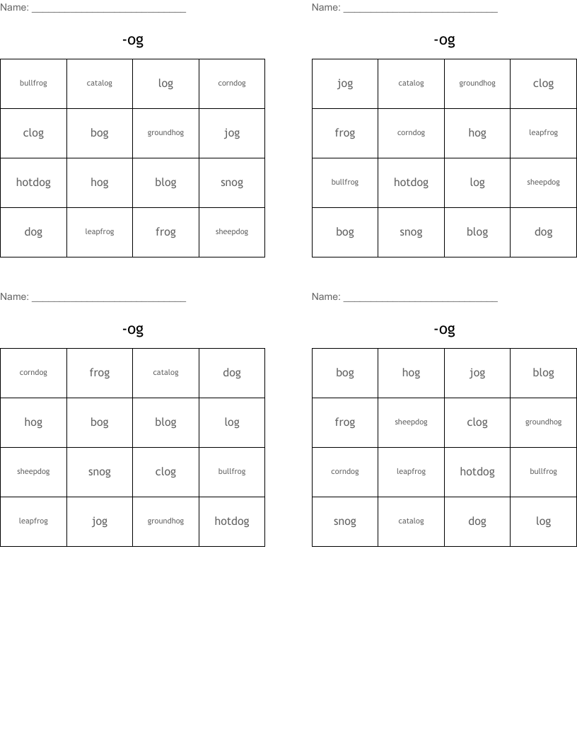 -og Bingo Cards