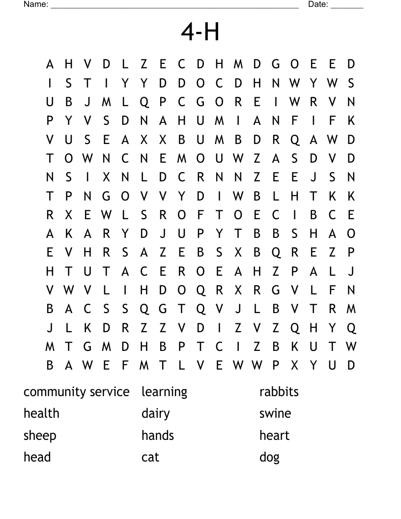 4-H Word Search