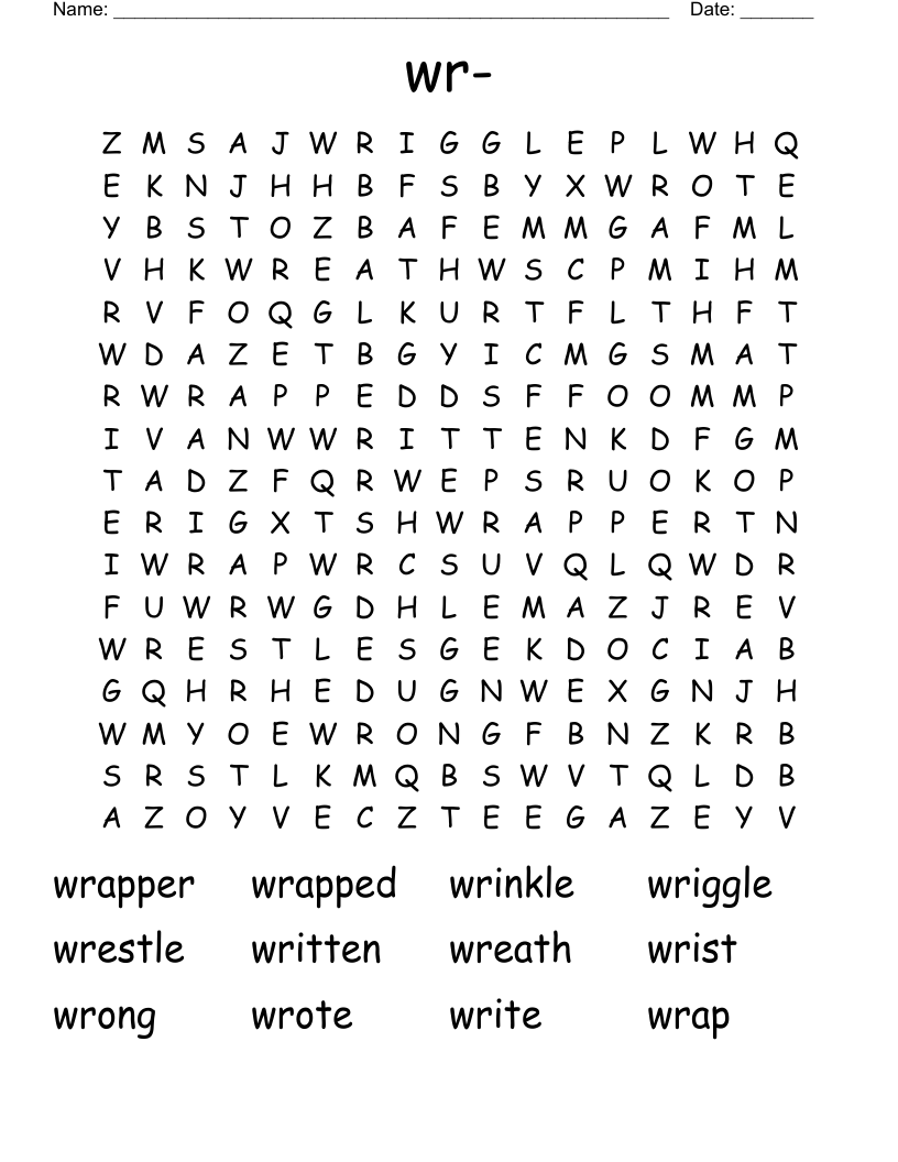 wr- Word Search