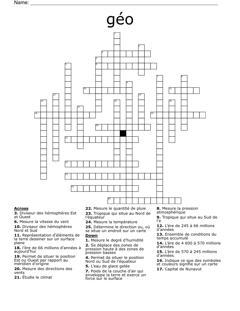 géo Crossword