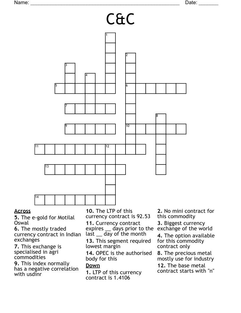 C&C Crossword