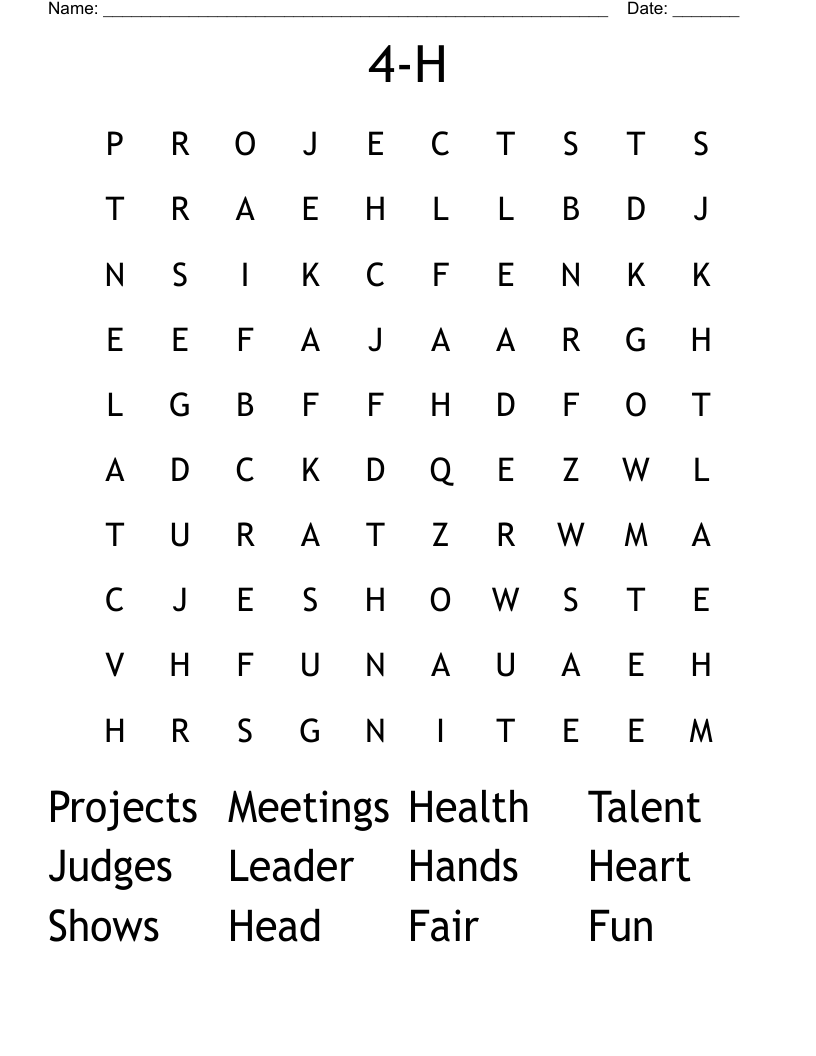 4-H Word Search