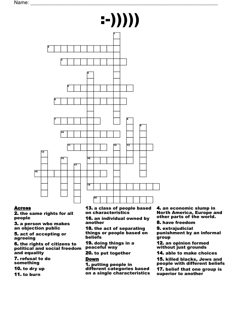 :-))))) Crossword