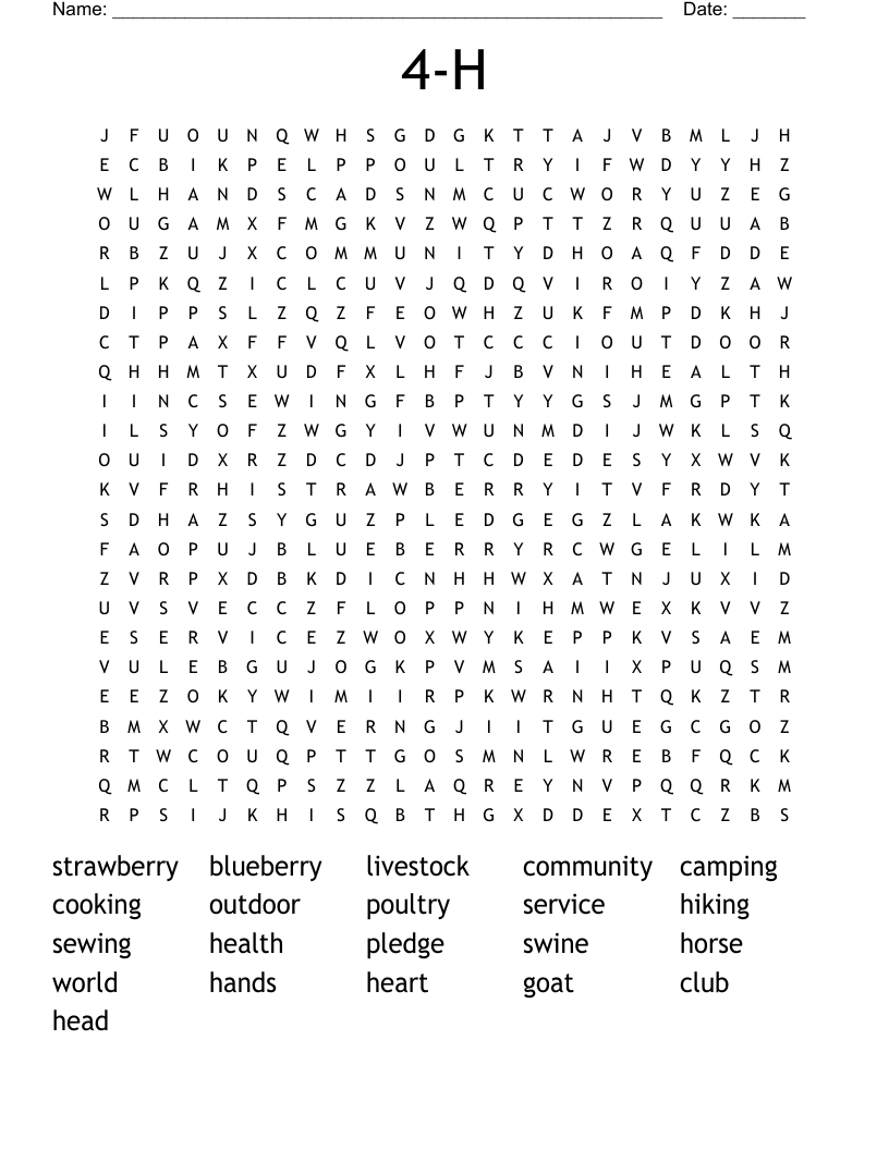 4-H Word Search