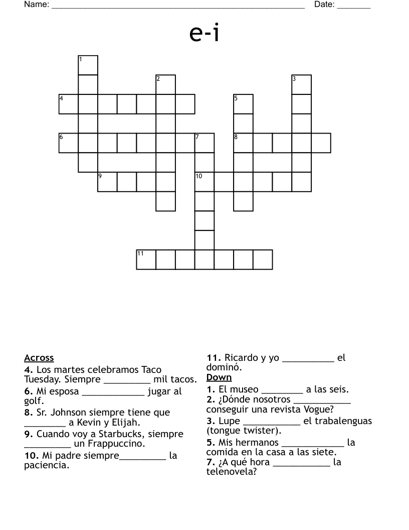 e-i Crossword