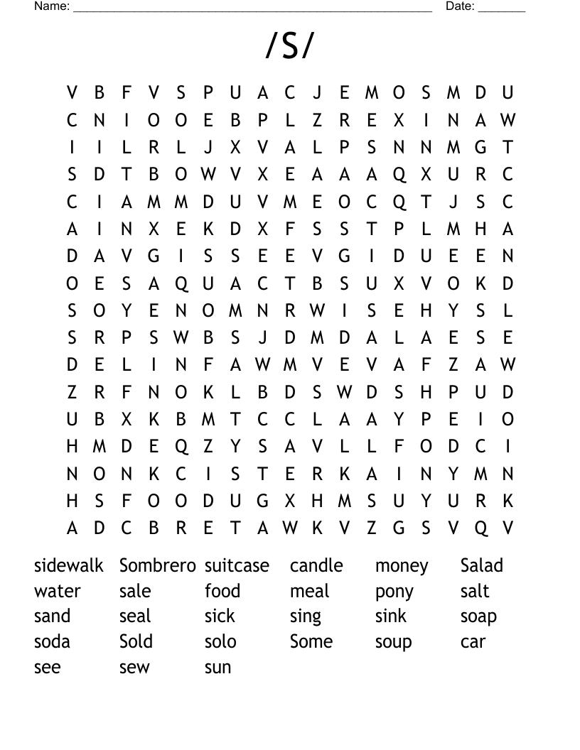 /S/ Word Search