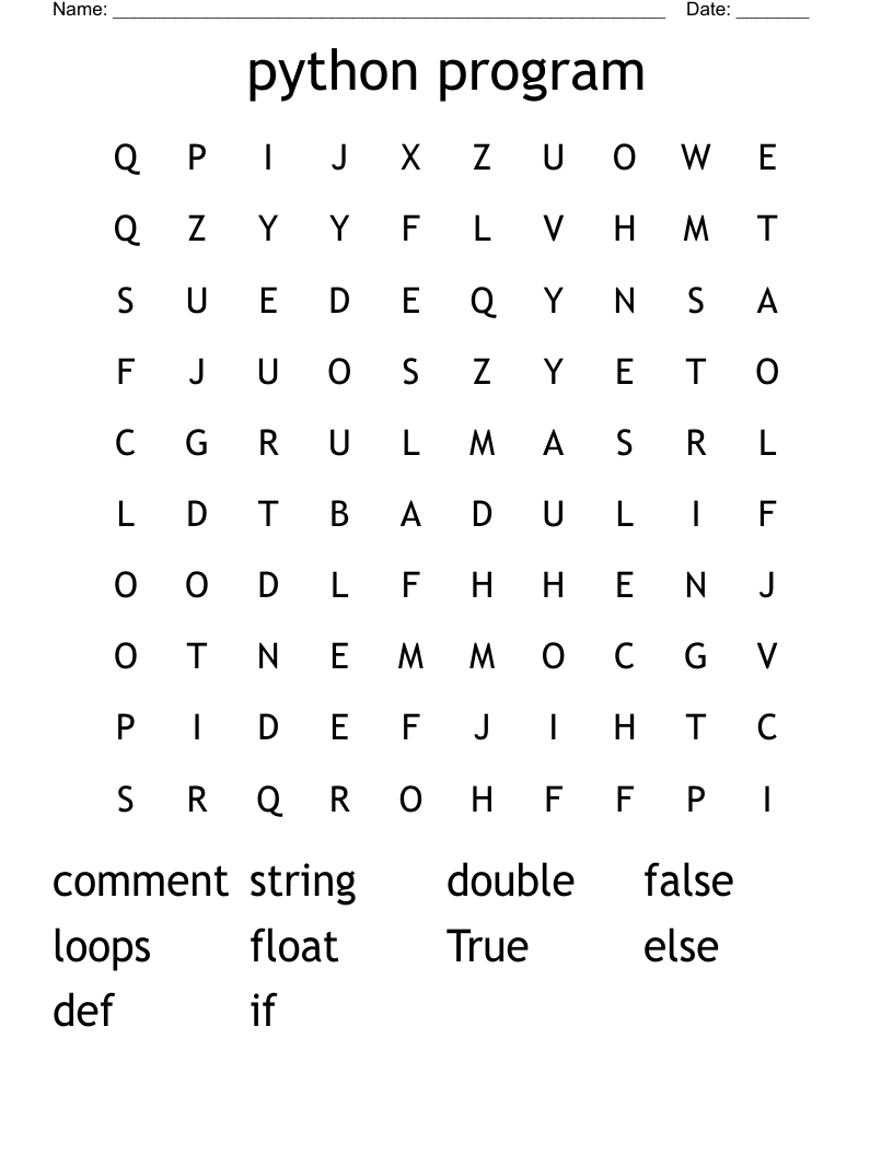 python program Word Search