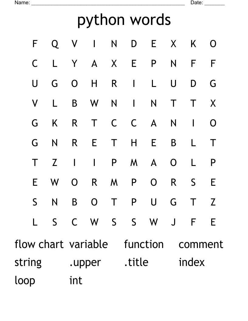 python words Word Search