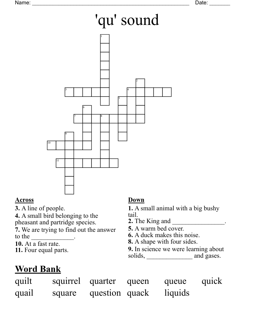 'qu' sound  Crossword