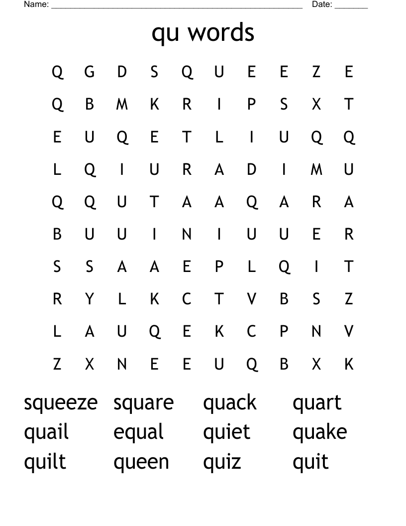 qu words Word Search