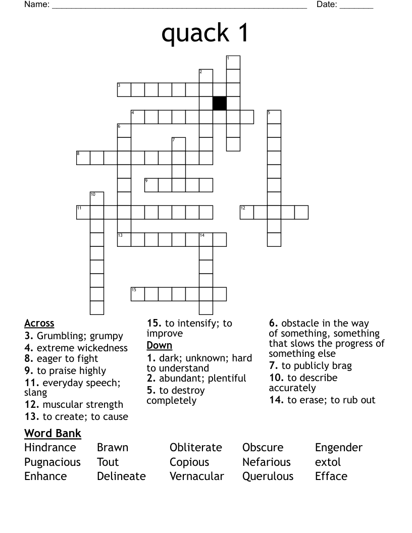 quack 1 Crossword