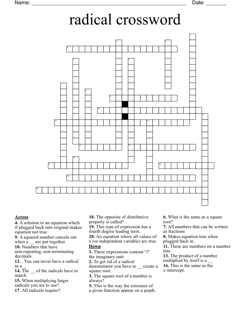 radical crossword 
