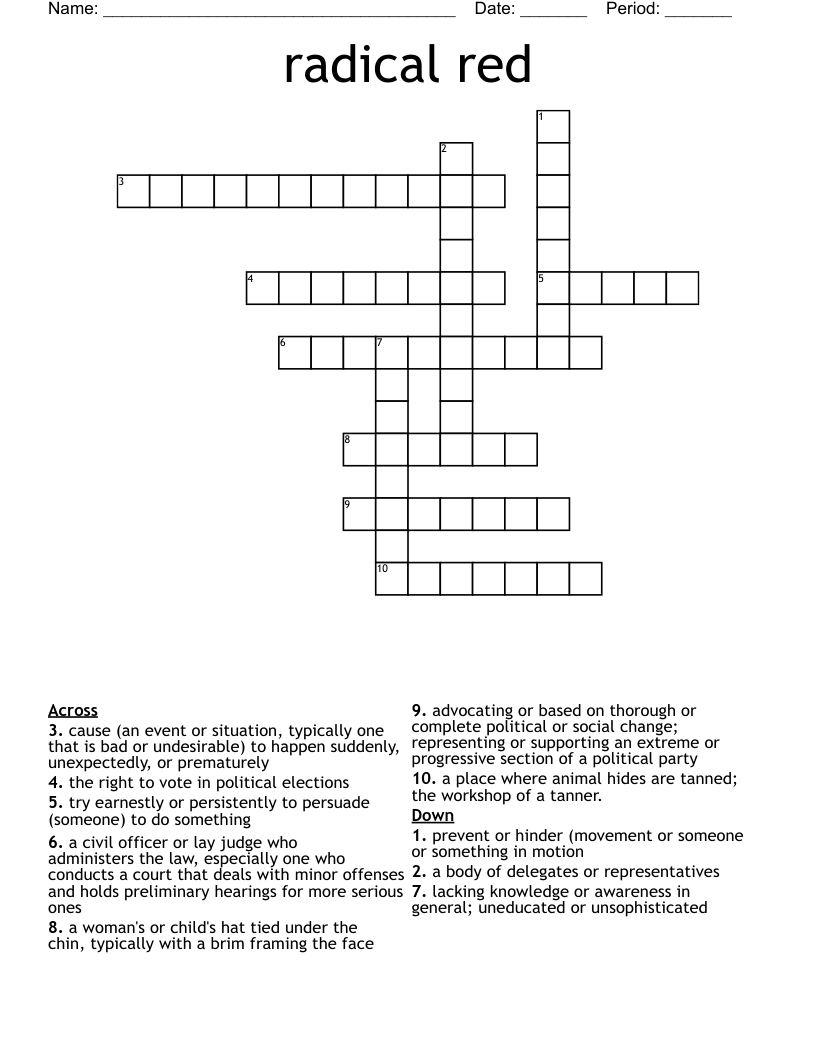 radical red Crossword