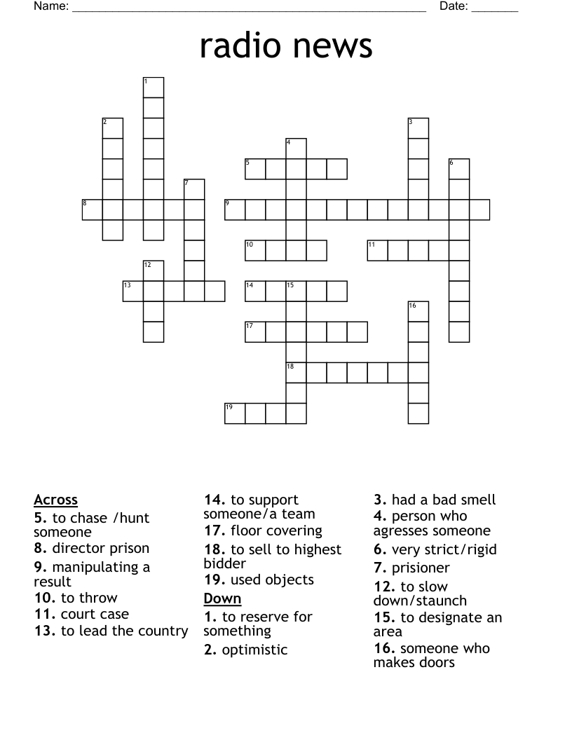 radio news Crossword