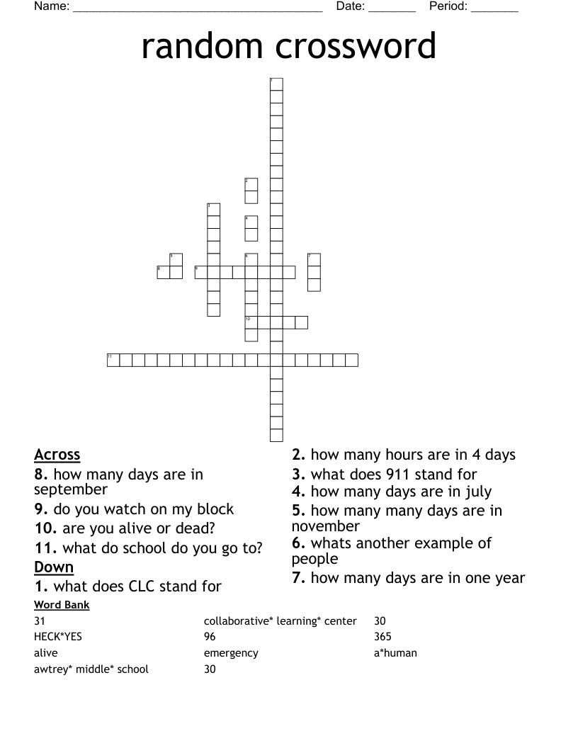 random crossword