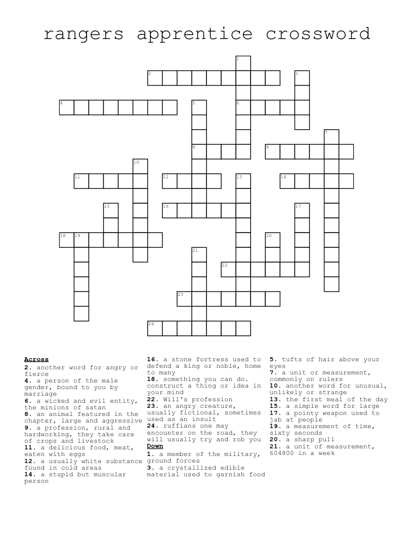 rangers apprentice crossword