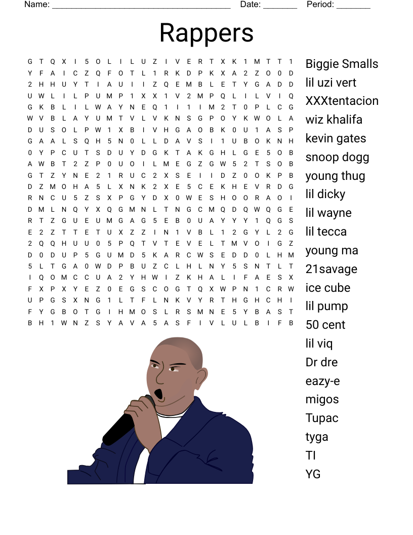 Rappers Word Search