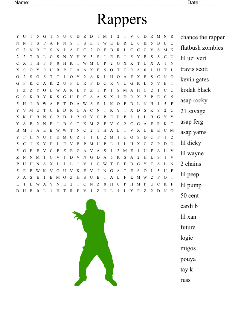 Rappers Word Search