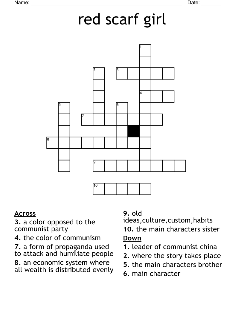 red scarf girl Crossword