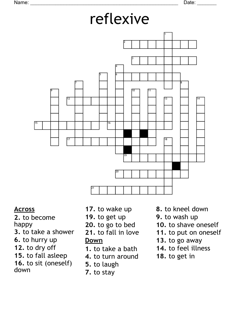 reflexive Crossword