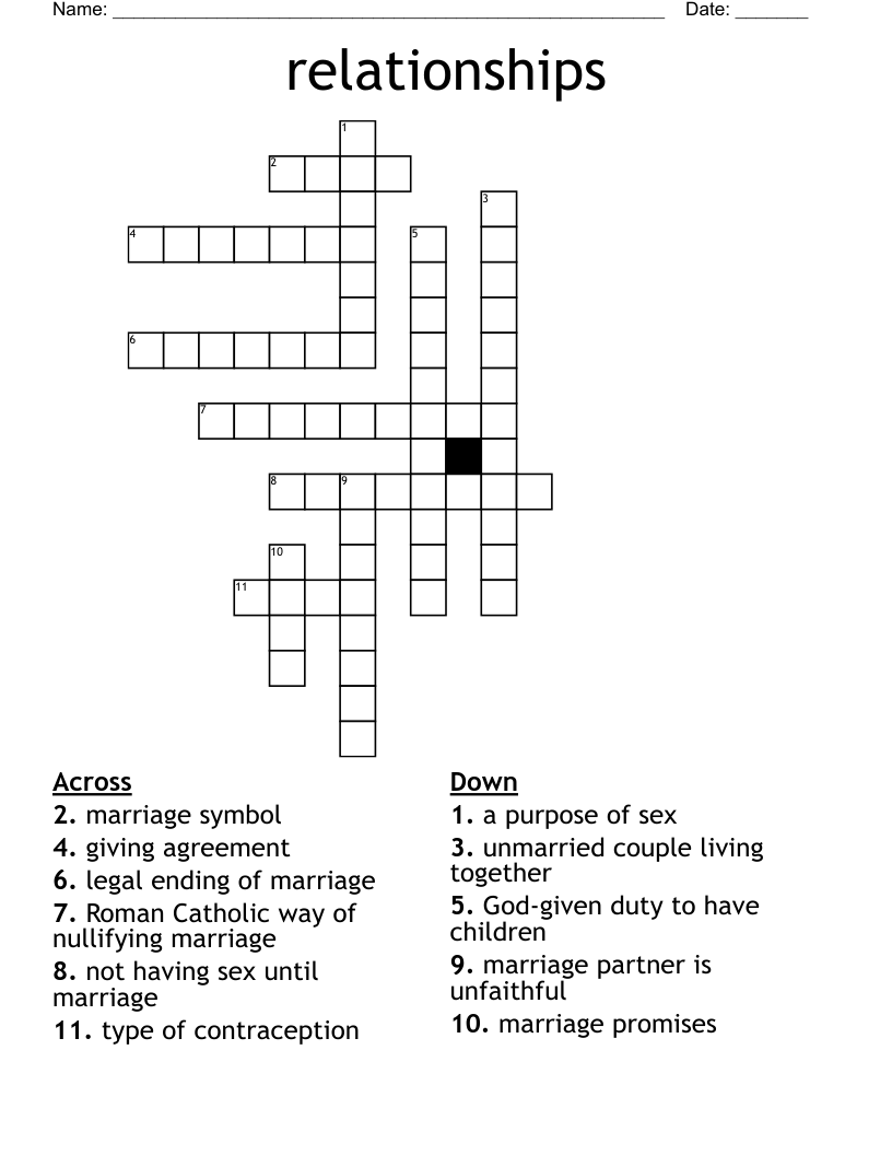 relationships Crossword