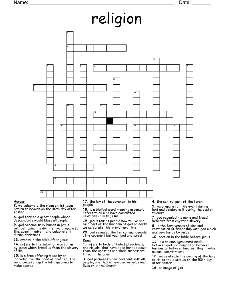 religion Crossword
