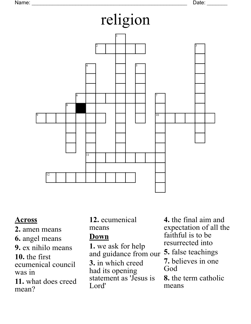 religion Crossword