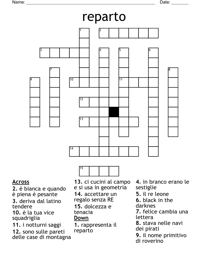 reparto Crossword