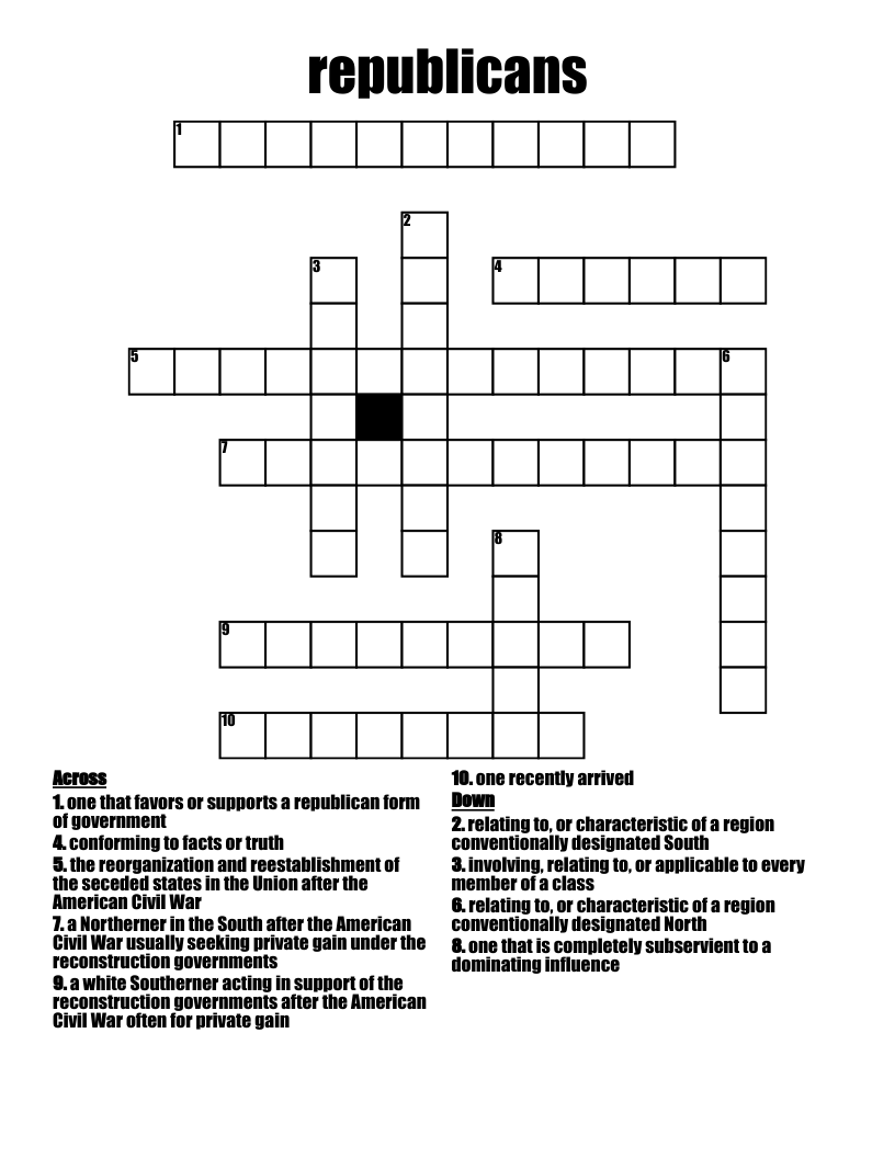 republicans Crossword