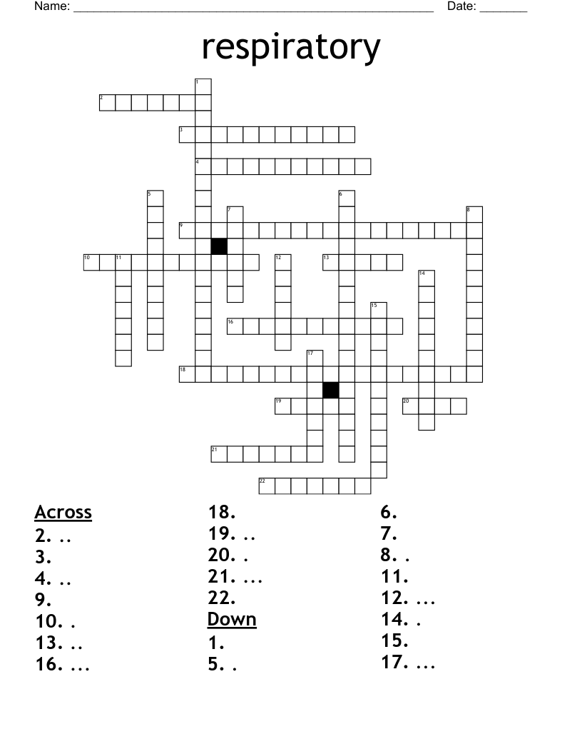respiratory  Crossword