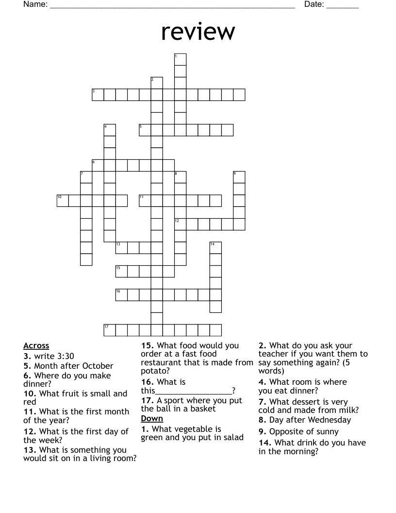 review Crossword