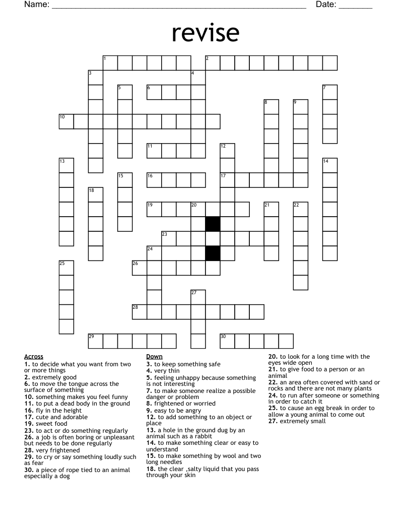 revise Crossword