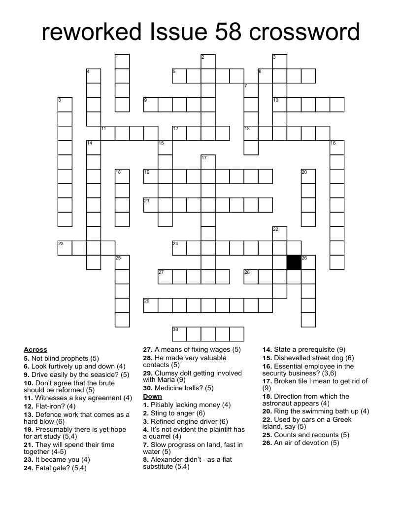 reworked Issue 58 crossword