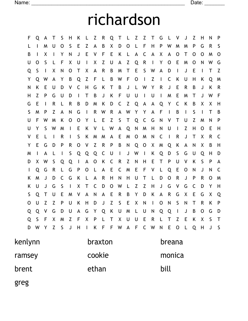richardson Word Search